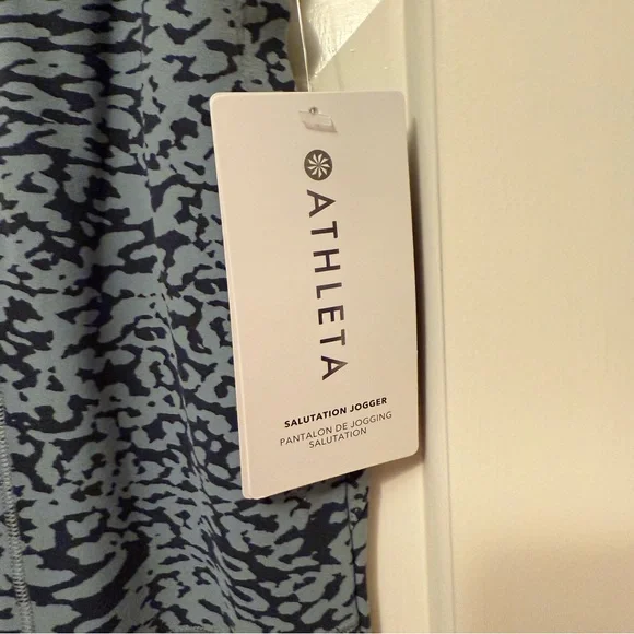 NWT Athleta Salutation Printed Joggers Petrol Blue Size M - Picture 5 of 9